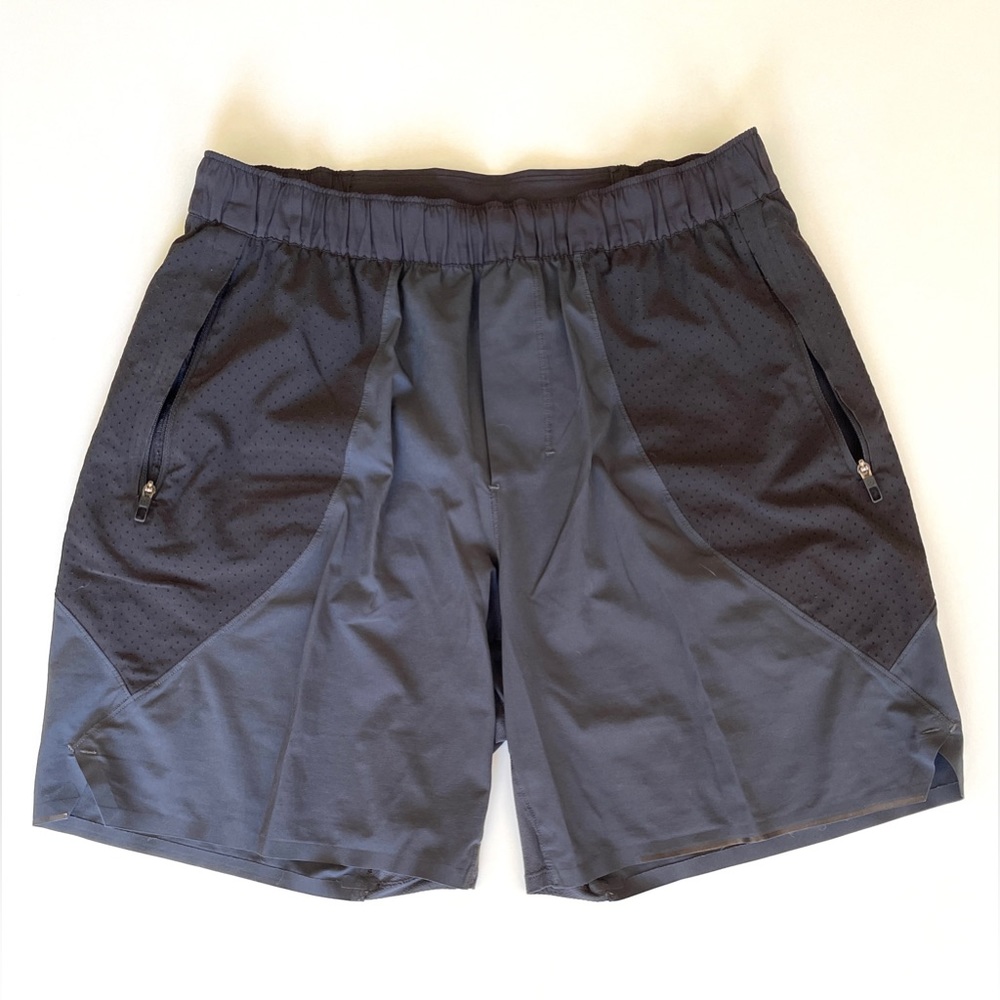 Lululemon shorts men’s, small, grey and black, purchased in 2018